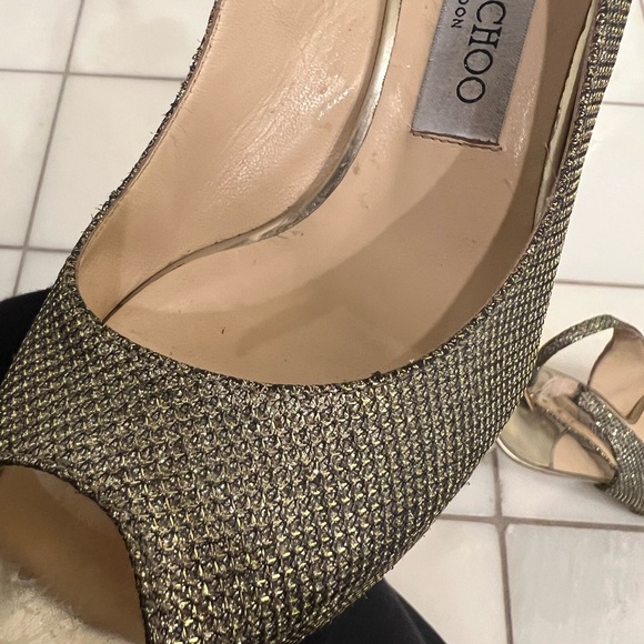 Jimmy choo Nova Peep-Toe Lamé Slingback - Picture 10 of 10